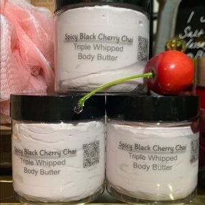 Spicy Black Cherry Chai Triple Whipped Body Butter Handmade link in bio